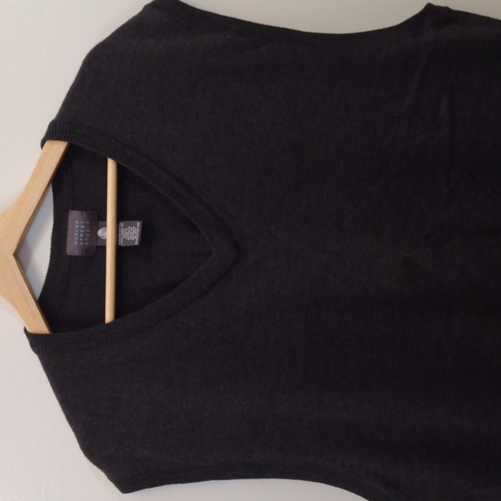 Mercer Street Studio XXL Grey Merino Wool Sweater Vest